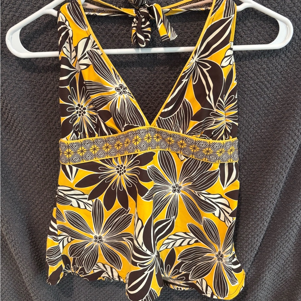 Coco Reef Yellow Floral Bikini Top